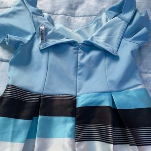 Off the shoulder light blue dress